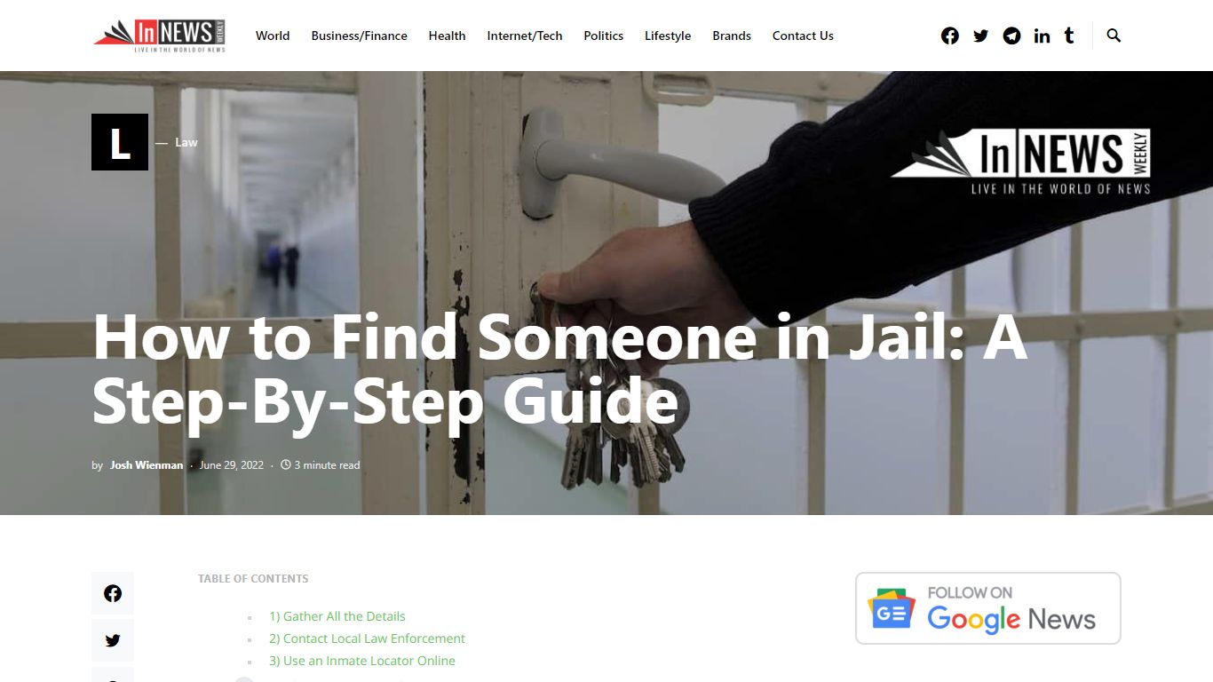 How to Find Someone in Jail: A Guide - In NewsWeekly